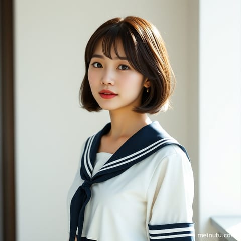 jk制服 海边 柔和逆光写真 01